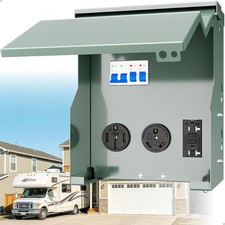 RV Power Outlet Panel, 50/30/20 Amp Electrical Panel Box, ETL Listed Type 3R