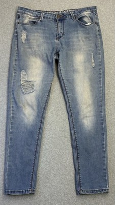 Women s Gogo Jeans Size 13 Mid Rise Ankle Distressed Skinny Denim