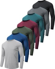 7 Pack Long Sleeve Shirts for Men UPF 50 UV Sun Protection Quick Dry Moistur...