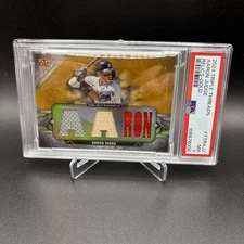 2024 Topps Triple Threads Aaron Judge "A A RON" Game Used Relics Gold 5/9 PSA