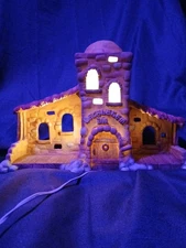 Dreamsicles Bethlehem Inn Porcelain Lighted Christmas Nativity 14" Retired 1996 