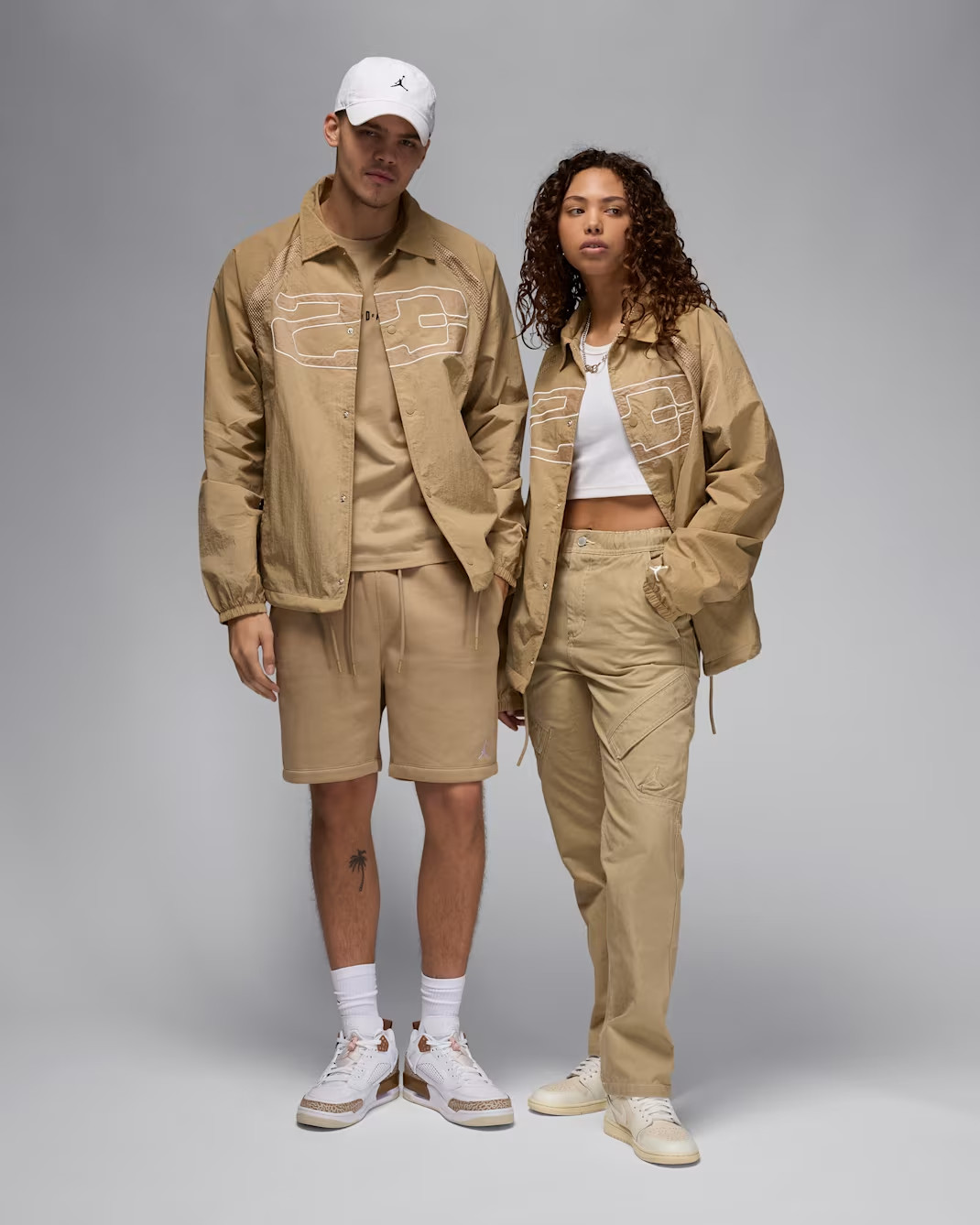 Nike Air Jordan Essentials Mens Coaches DWR Windbreaker Jacket Khaki Size Medium thumbnail 17