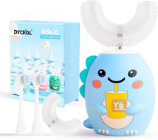 Kids U Shaped Electric Toothbrush with 4 Brush Heads, Sonic Toothbrush Kids with