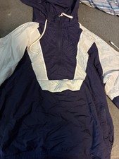 Nike Vintage Half-Zip Windbreaker Anorak Jacket Navy/White