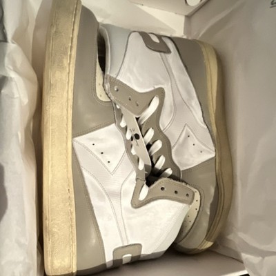 Diadora Heritage MI Basket Used White Cobblestone Men's High Top Sneakers