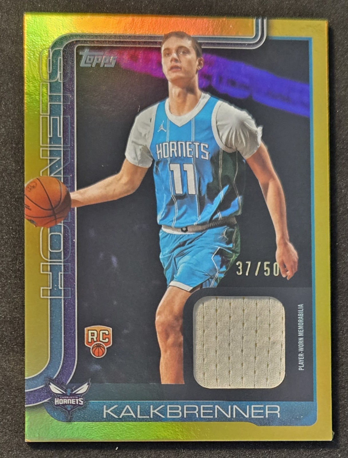 2025-26 Topps Ryan Kalkbrenner Real One Player Worn Relic Gold Rainbow #37/50 RC