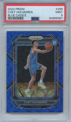 Chet Holmgren 2022-23 Prizm Blue Scope Rookie RC OKC Thunder 12/49 PSA 9