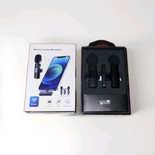 Wireless Lavalier Microphone for iPhone and Type-C Smartphones, Black