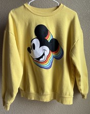 DISNEY Mickey Mouse Yellow Sweatshirt Women  s size Large