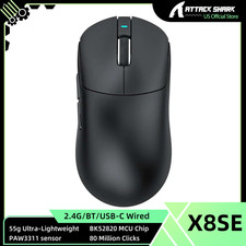 ATTACK SHARK X8SE Wireless Gaming Mouse Triple Modes 2.4G/BT/USB-C Wired 25K DPI