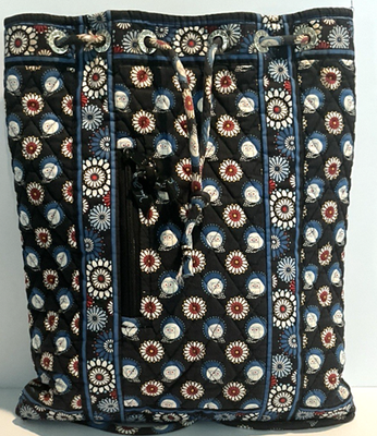 Vera Bradley Pattern Night Owl Drawstring Backpack Pockets  display picture 2
