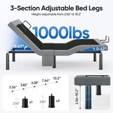 1000LB Power Base Adjustable Bed Frame with Wireless Remote Dual Motor QUEEN
