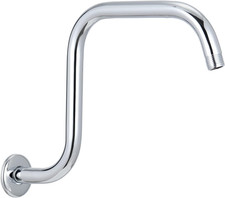 13 Inch Shower Head Extension Arm with Flange, S Shaped Shower Head Riser Pipe,