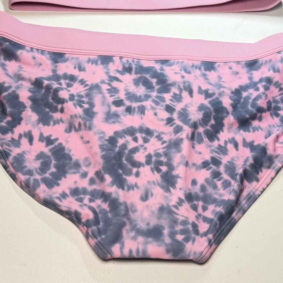 Athleta Bikini Set Girls Size 14/16 XL XXL Tie-Dye High Neck Active Swim - Image 3 of 4