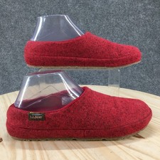 LLBean Slippers Women 9 Red Sweater Fleece Slip On Indoor Outdoor Scuff Shoes