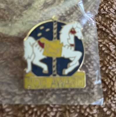Rare Vintage C. Sanders Metal 200 Award Carousel Horse Medal Lapel Pin Sealed