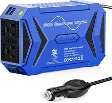 BESTEK Pure Sine Wave Power Inverter - 300W Car Plug in Charger