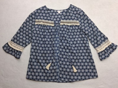 Xhilaration Tunic Open Top Womens Medium Embroidered Lace Boho Blouse Fairy FLAW