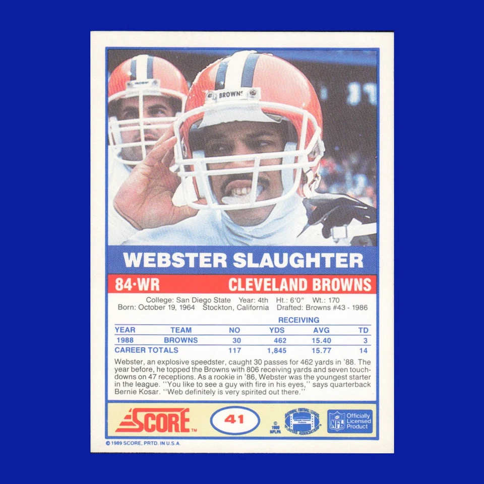 1989 Score #41 Webster Slaughter - Image 2 of 2
