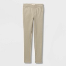 Cat Jack Uniform Jeggings-Beige-Girl s Medium 8-Slim Fit-Elastic Waist-NWT