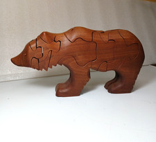 Peter Chapman 3D Wood Grizzly Bear Intricate Model Figure Puzzle.