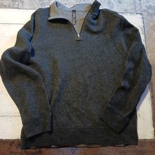 Polo Ralph Lauren Sweater Mens Large Charcoal Gray 1/4 Zip Pullover