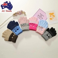 3- 10Years Old Warm Kids Winter Gloves Coldproof Knitted Gloves  Outdoor Soft AU