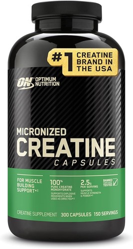 Optimum Nutrition Micronized Creatine Monohydrate Capsules, Friendly, Keto 2500m
