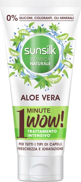 sunsilk new maschera 1 minute WOW ALOE VERA per tutti i tipi di capelli ml 180