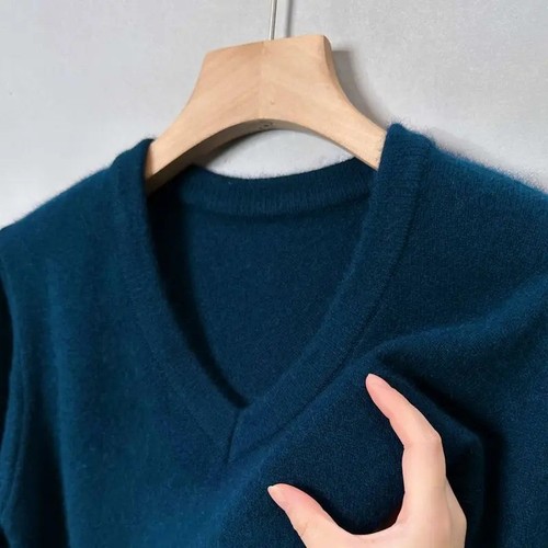 Herren Wollpullover V-Ausschnitt Pullover Strick Große Neu Oberteil Langarm - Bild 12 von 15