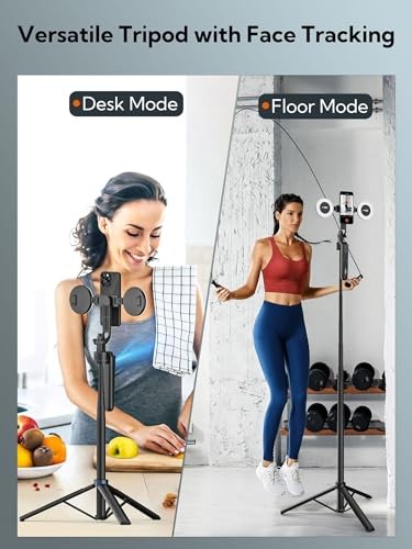 Auto Face Tracking Tripod 360 Rotation,Phone Tripod UTK-02(with light) Black - Photo 5 sur 7
