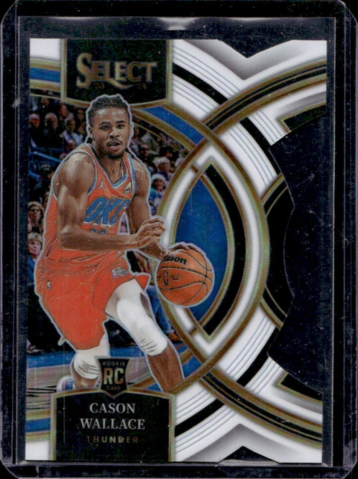 2023-24 Select Cason Wallace RC White Prizm Die Cut Premier Level #/149 Thunder