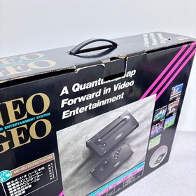 SNK Neo Geo NEO-0 AES Console Complete Set Black Tested Used With Box & Manual