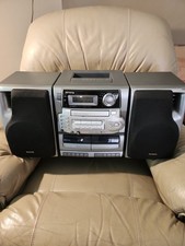 Aiwa CA-DW630U Boombox AM/FM Stereo CD Dual Cassette Deck Detachable Speakers
