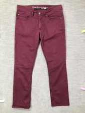 Jeans by Buffalo Jeans Mens 32x32 Burgundy Straight Leg Denim David Bitton Red