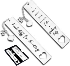 2Pcs Funny Bookmark gift for Women Men Metal Smutty Bookmarks Cute Book Marks Gi