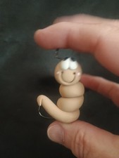 Handmade Polymer Clay Earthworm Figure Charm