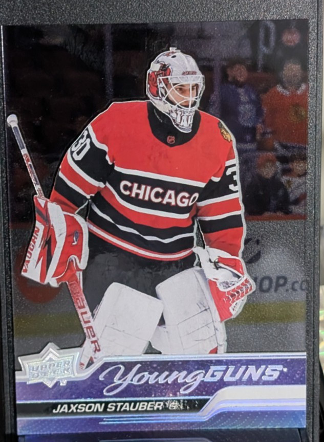 Jaxson Stauber Clear Cut ! #207 2023 Upper Deck Young Guns Blackhawks Mammoth