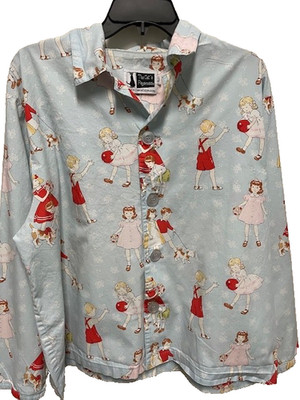 The Cat's Pajamas top Size Large Vintage Primary Reader Graphics..whimsical