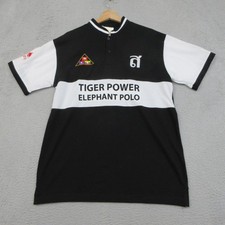 Act Clothes Polo Para Hombres XL Negro Blanco Elefante Polo Tiger Power Jersey