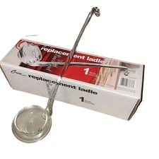 New Moderno Riekes Crisa Punch Bowl Replacement Ladle Hand Blown Glass in Box