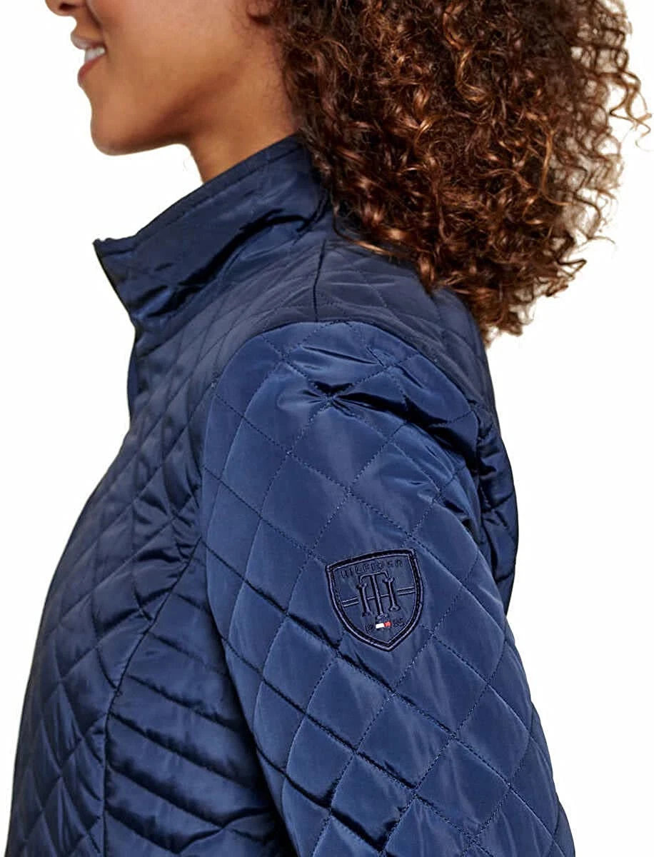 Ladies navy top lightweight quilted jacket