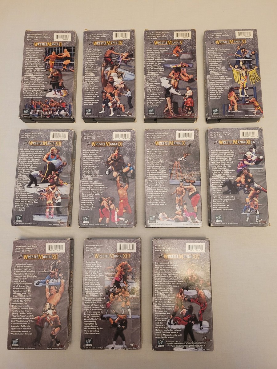 Lot Of 11 WWF Wrestlemania VHS Wrestling Tapes 2,4,5,6,7,9