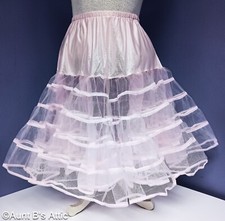 Petticoat/Crinoline Knee Length 22" Poly/Nylon Ruffled Underskirt Assorted Color