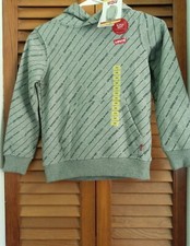 Levi's Boy's Graphic Logo Pullover Fleece Hoodie With Front Pocket Gray 5/6 NWT