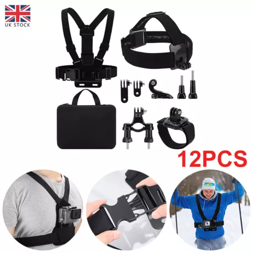 12 pcs Sports Action Camera Accessories Kit for GoPro Hero 10 9 8 Max 7 6 5 4