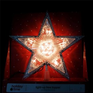 Lighted Crystal Like 5-Point Star Christmas Tree Topper ...