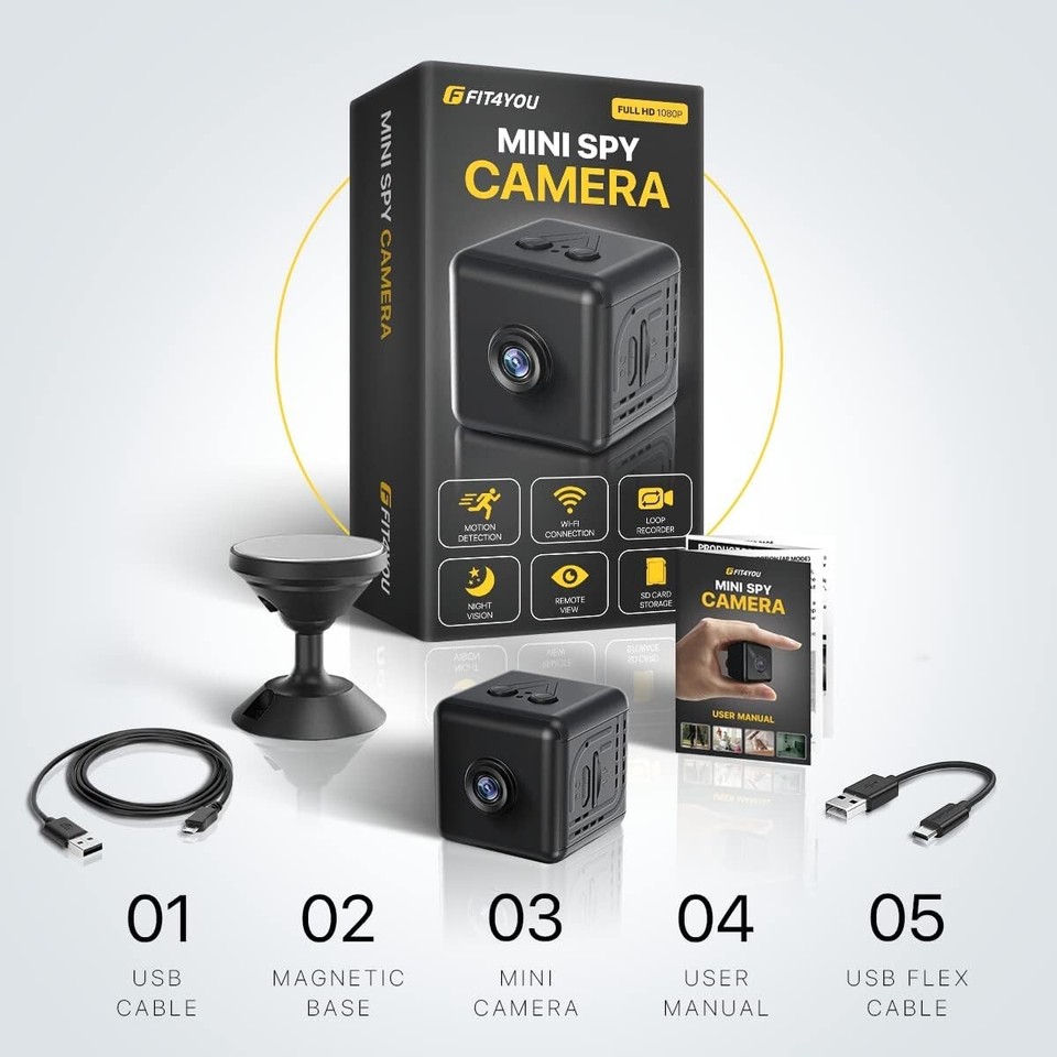 1080P Mini Camera WiFi HD IP Night Vision Camcorder Home Security Video ...