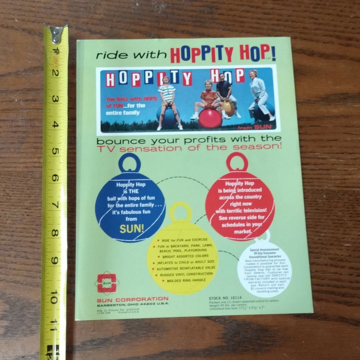 Hoppity Hop Sun Toys vintage ad sheet promo new classic Sun