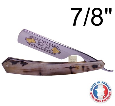 Thiers Issard 889 Sheep & Wolf 7/8'' Carbon Steel Straight Razor Horn France